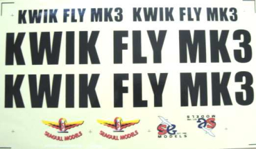 Ersatzteil - Kwik Fly MK III ARF, Schriftzug auf selbstklebender Folie