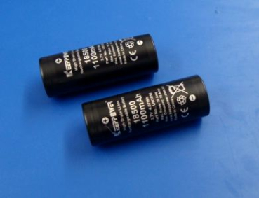 LiIo Einzelzellen 1100mAh Typ 18500 - 2 Stück - Hochstromzelle mit bis zu 10A Konstant und 20A Pulse