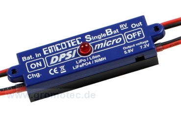 DPSI Micro SingleBat 5,9V/7,2V Elektronischer Schalter, 1x MPX - 2x JR