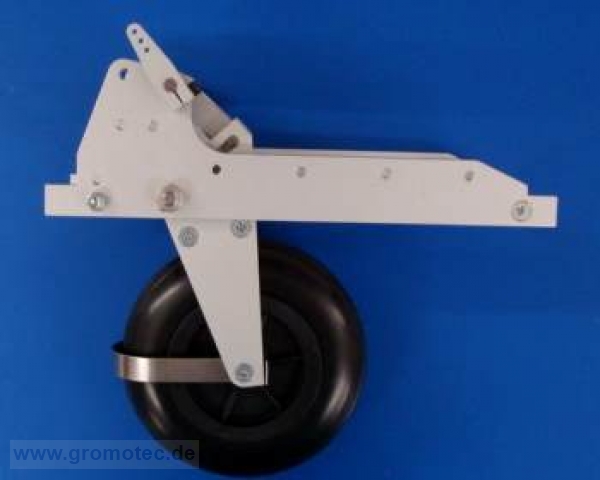 FEMA Einziehfahrwerk für Segelflugmodelle im Maßstab 3,3-3,7, komplett montiert mit Rad 90mm und Bügel.