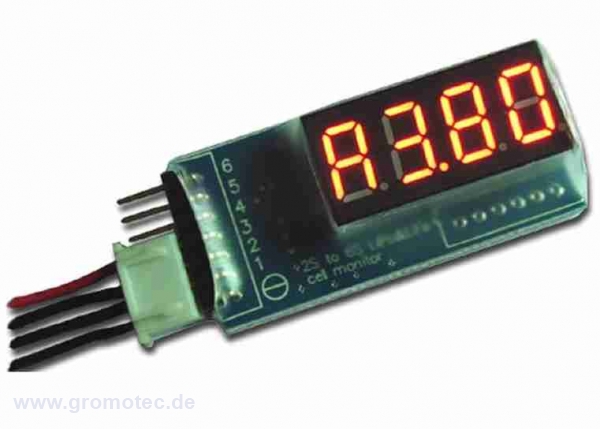 Spannungsprüfer für Lipopacks bis 6S