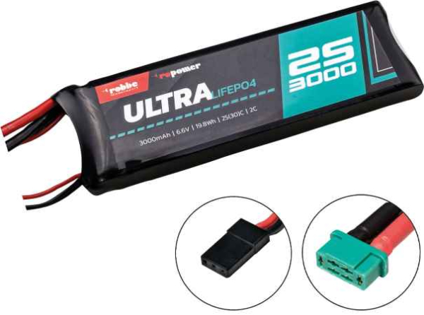 Robbe Modellsport LiFe Akku 3000mAh 2S mit MPX und JR Akkuanschluss