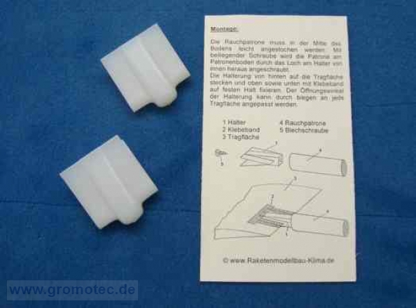 Tragflächenhalterung für Rauchpatronen